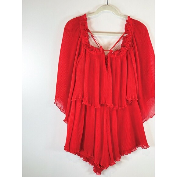 Alice McCall Womens Romper Red Locomotion Playsuit Off Shoulder Ruffle Size 6 - Picture 6 of 11